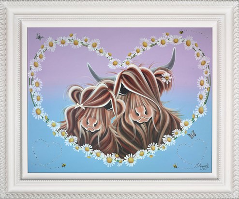 Daisy Chain by Jennifer Hogwood - Framed Embellished Canvas on Board
