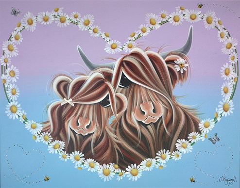 Daisy Chain by Jennifer Hogwood - Embellished Canvas on Board